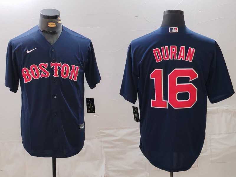 Mens Boston Red Sox #16 Jarren Duran Navy Cool Base Stitched Jersey